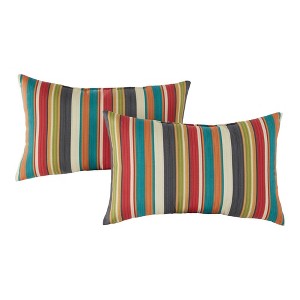 Kensington Garden 2pc 19"x12" Rectangular Outdoor Lumbar Pillows - 1 of 4