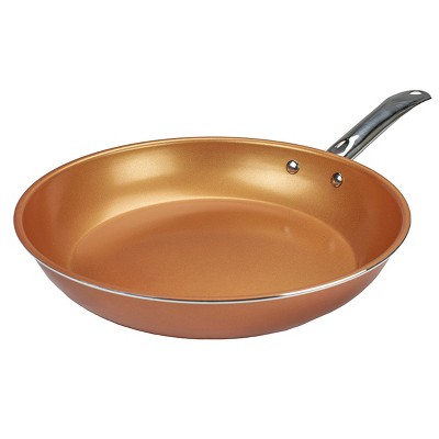 Hamilton Beach Hbv111 11 Inch Forged Aluminum Terracotta Nonstick Coated  Griddle Frying Pan Skillet With Bakelite Handle, Copper : Target