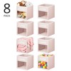 mDesign Fabric Nursery Storage Cube with Front Window, 8 Pack - Pink/White - 2 of 4