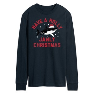 Men's - Instant Message - Have A Holly Jawly Christmas Long Sleeve Graphic T-Shirt - 1 of 4