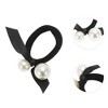 Unique Bargains Double Faux Pearls Hair Elastic Band Black White 1 Pc - 3 of 4