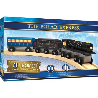 MasterPieces Wood Train Sets - The Polar Express 3 Piece Train Set - Officially Licensed Toddler & Kids Toy