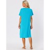 cheibear Women's Nightgown Button Down Short Sleeve Soft Modal Loose Pajama Sleepshirt - 3 of 4