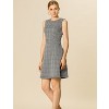 INSPIRE CHIC Women's Plaid Sleeveless Fit A-Line Houndstooth Work Mini Dress - 2 of 4