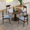 Tangkula 2PCS Wooden Dining Chair Linen Fabric Upholstered Kitchen Chairs w/ Padded Seat - 4 of 4