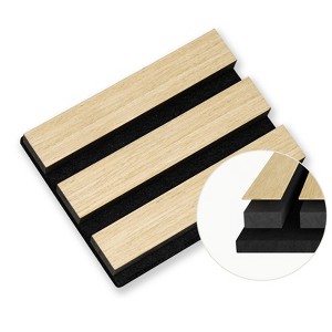 SMARTSTANDARD 5.91 in. x 4.72 in. x 0.9 in. Slat Wood Acoustic Sound Absorbing 3D Decorative Wall Paneling,1-Pack, Sample Only - 1 of 1