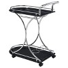 Vynxaria Allen Black and Chrome 2-Tier Glass Shelf Metal Bar Cart ¨C Modern Elegance - 4 of 4