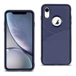 Reiko Apple iPhone XR TPU Leather Feel Case Leather Fit Flexible Slim Premium Case in Blue