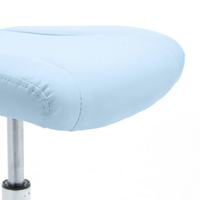 Ergonomic Sky Blue Faux Leather Low-Back Swivel Task Chair
