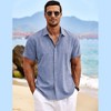 COOFANDY Men's Linen Short Sleeve Casual Button Down Beach Summer Wedding Shirt - 4 of 4