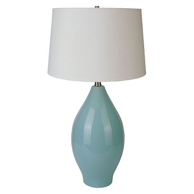 10.75" Traditional Ceramic Table Lamp Green - Ore International