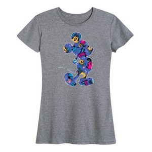 Women's - Disney - Mickey Silhouette Expressive Pattern Short Sleeve Graphic T-Shirt - 1 of 4