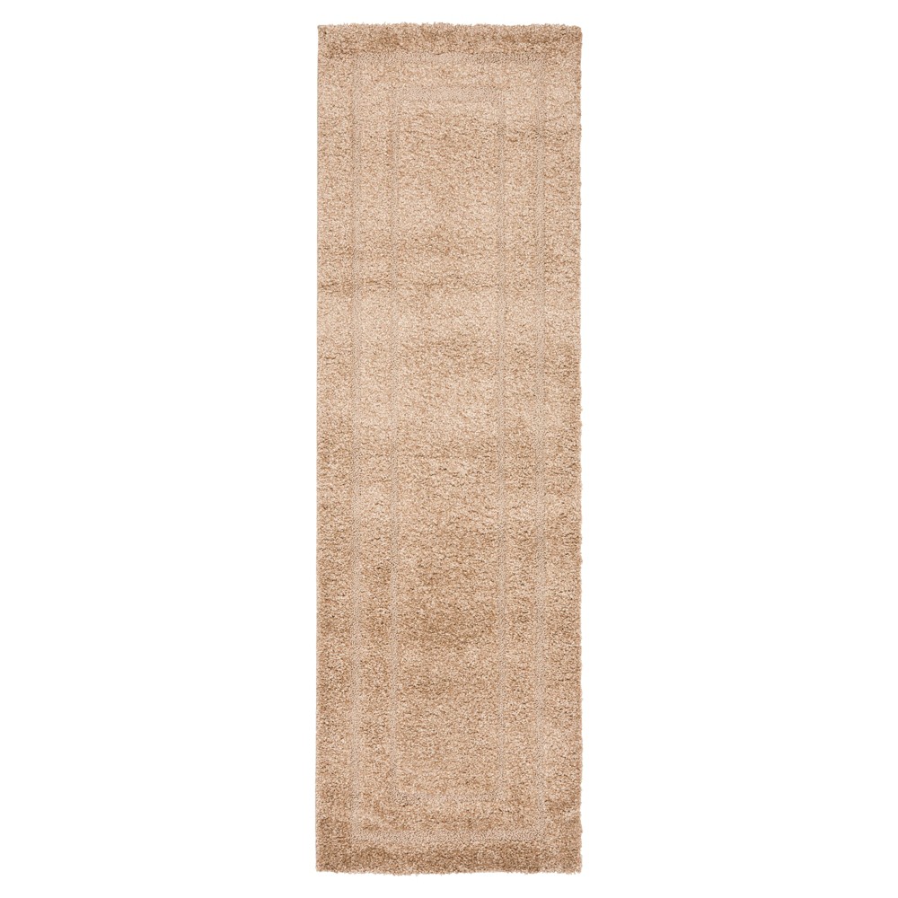 2'3inx10' Runner Beige Abstract Shag/Flokati Loomed - Safavieh