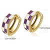 Small Hoop Cartilage Earrings Teacher Earrings for Women；White Black Enamel Hypoallergenic Hooped Gifts Gold and - 2 of 4