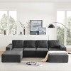 Whisen Modular U-shaped Sectional Sofa with Ottomans, Luxury Cloud Chenille Floor Couch with Deep Seat - 2 of 4