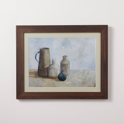 17" x 21" Neutral Jars Still Life Framed Wall Art - Hearth & Hand™ with Magnolia