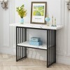 KTMBDW 2-Tier Console Table for Entryway, Faux Marble MDF Sofa Table with Metal Frame for Hallway Living Room - 2 of 4