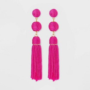 SUGARFIX by BaubleBar Monochrome Tassel Drop Earrings - Pink, Women