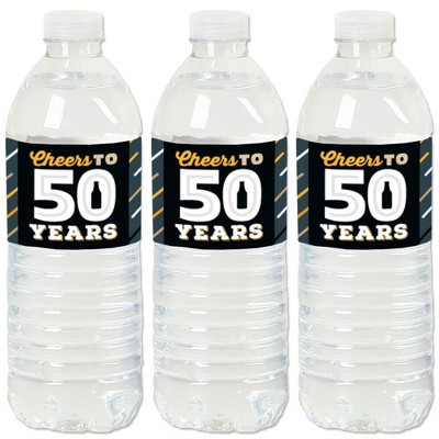 Big Dot of Happiness Cheers and Beers to 50 Years - 50th Birthday Party Water Bottle Sticker Labels - Set of 20
