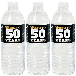 Big Dot of Happiness Cheers and Beers to 50 Years - 50th Birthday Party Water Bottle Sticker Labels - Set of 20 - 1 of 4