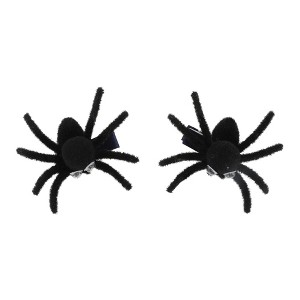 Unique Bargains Fashion Halloween Duckbill Clip Spiders Hair Clip Black White 1 Pc - 1 of 4