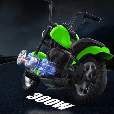 Garvee Electric Dirt Bike for Kids with 15 MPH Top Speed, 24V 300W Motor, LED Lights & 12" Air-Filled Tires