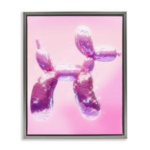 Stupell Industries Fun Disco Balloon Animal Black Framed Floater Canvas Wall Art - 1 of 4