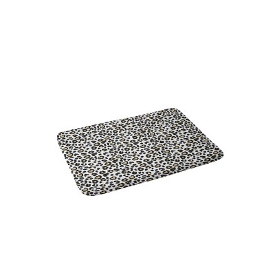 Dash and Ash Leopard Heart Memory Foam Bath Mat Brown - Deny Designs