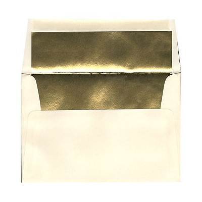 JAM Paper A8 Foil Lined Invitation Envelopes 5.5 x 8.125 Ecru with Gold Foil 332417064