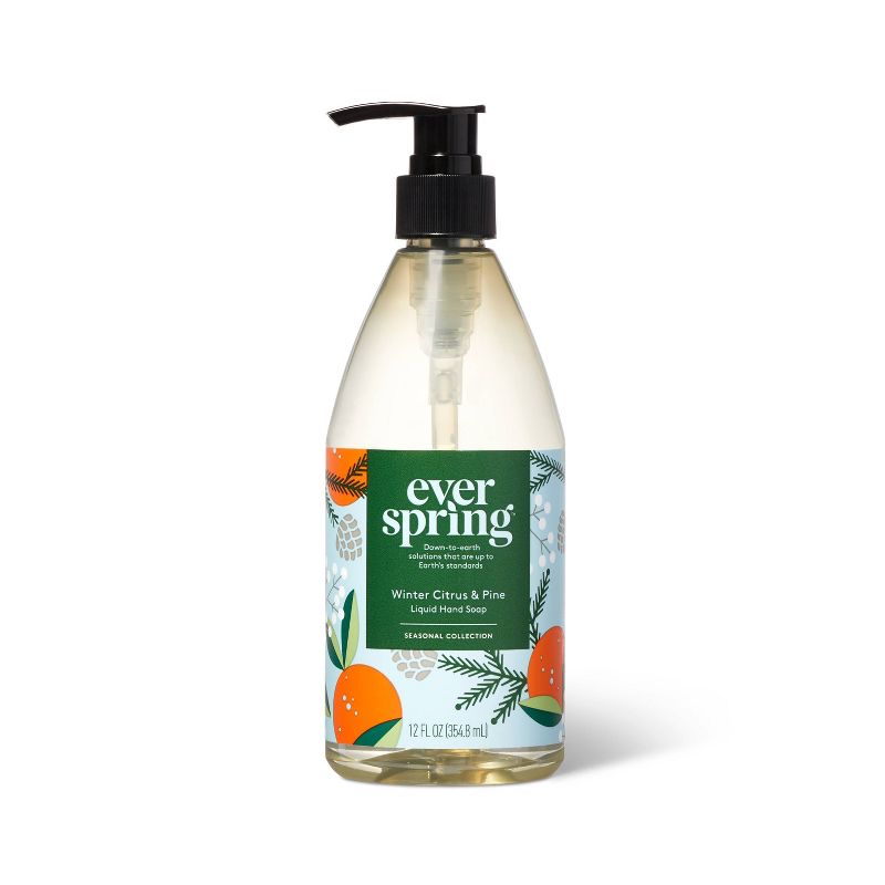Winter Citrus &#38; Pine Liquid Hand Soap - 12 fl oz - Everspring&#8482;, 1 of 5