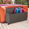 Palm Harbor Outdoor Wicker Pool Storage Caddy - Weathered Gray - Crosley: UV-Resistant Patio Bin with Swivel Casters - 2 of 4