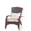 Outdoor Patio Arm Chair with Cushions Deep Seat Lounge Chair for Porch Deck or Garden Relaxation Brown Woven Backrest Design-Maison Boucle - 4 of 4