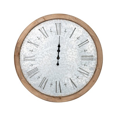GlasFlength Wall Clocks Wood Frame Contemporary Rustic Elegant Simple Practical Design for Modern Interiors, Brown, 32.3"*1.6"*32.3"