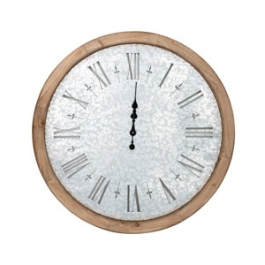 GlasFlength Wall Clocks Wood Frame Contemporary Rustic Elegant Simple Practical Design for Modern Interiors, Brown, 32.3"*1.6"*32.3" - 1 of 4