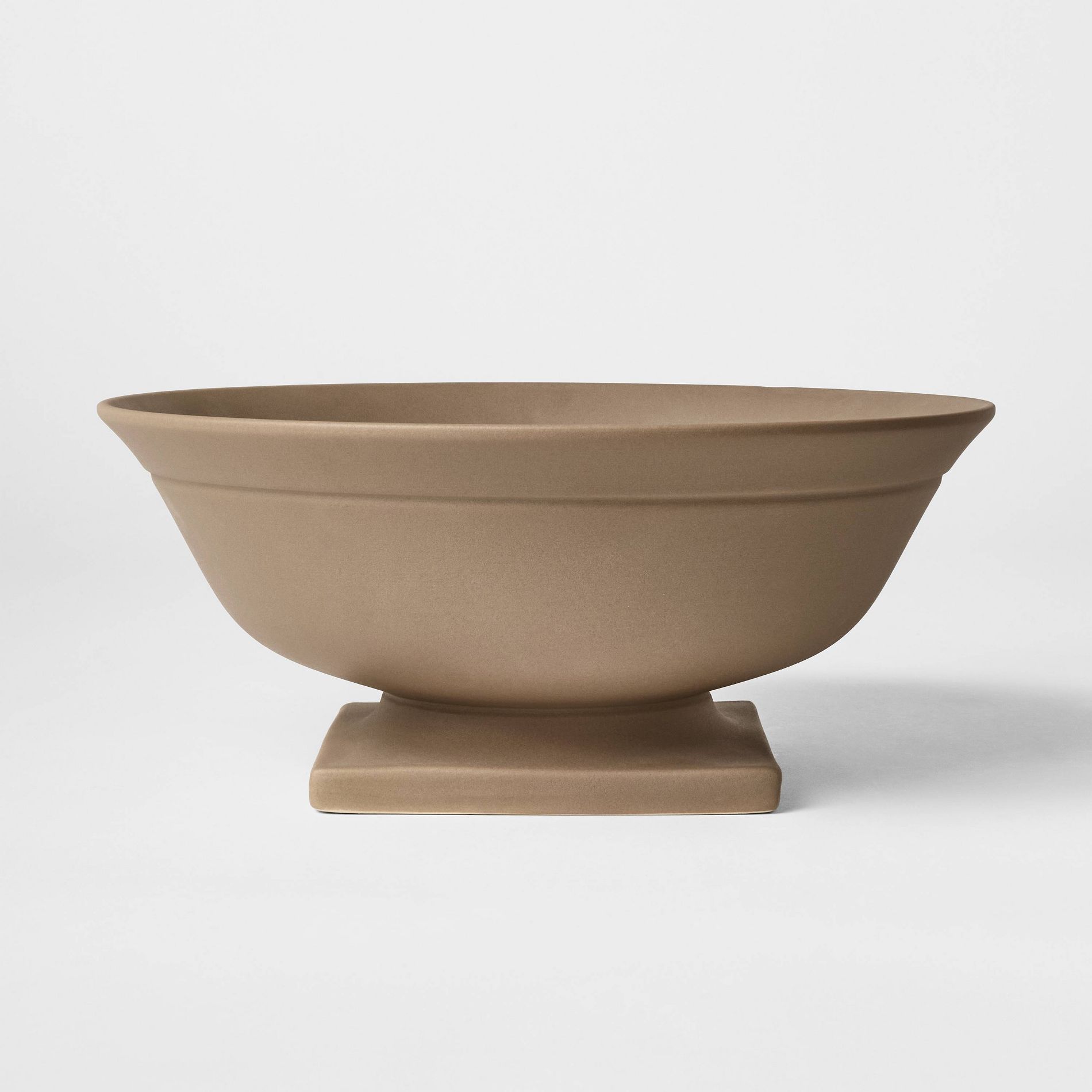11" Raw Ceramic Pedestal Bowl Taupe - Threshold™ designed with Studio McGee