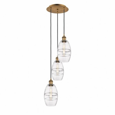 Vaz - 3 Light Cord Hung Multi Pendant In Industrial Style-25.13 Inches Tall and 12.38 Inches Wide