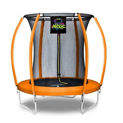 Moxie Trampolines 6' Pumpkin-Shaped Outdoor Trampoline Set with Premium Top-Ring Frame Safety Enclosure - Orange