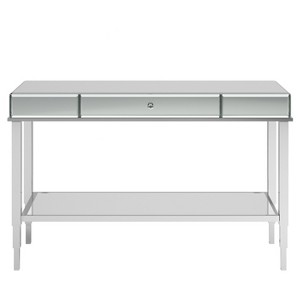 Hutton Glam Mirrored TV Stand Entry Console - Chrome - Inspire Q, Grey