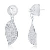 Bella Silver Sterling Silver, Pave CZ Wave Design Necklace & Earrings Set - Silver - 16+2 Inch - 2 of 4