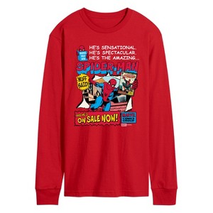 Men's - Marvel - Spider-Man He's Sensational Comic Long Sleeve Graphic T-Shirt - 1 of 2