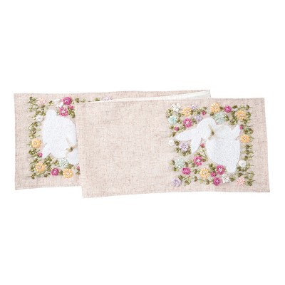 C&F Home 13" x 72" Meadow Bunny Spring Hand Crafted Ribbon Art Table Runner