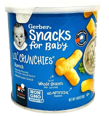 Gerber Snacks for Baby Grain & Grow Puffs, Peach, Puffed Grain Snack for  Crawlers, Non-GMO & Baby Led Friendly Snacks, 1.48-Ounce Canister (Pack of  3)