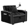 Convertible Velvet Sleeper Accent Chair Bed, 3-in-1 Pull-Out Sofa Bed with USB Port, Phone Holder and Side Pockets for Small Spaces - Koiai - 3 of 4