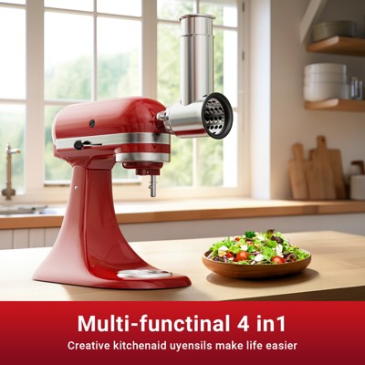 Slicer Shredder Attachment for KitchenAid Stand Mixers, Vegetable Cheese Grater Salad Maker Food Slicers Accessories for Kitchenaid, Easy Clean Dishwasher Safe Cheese Shredder by Gvode - Thumbnail 4