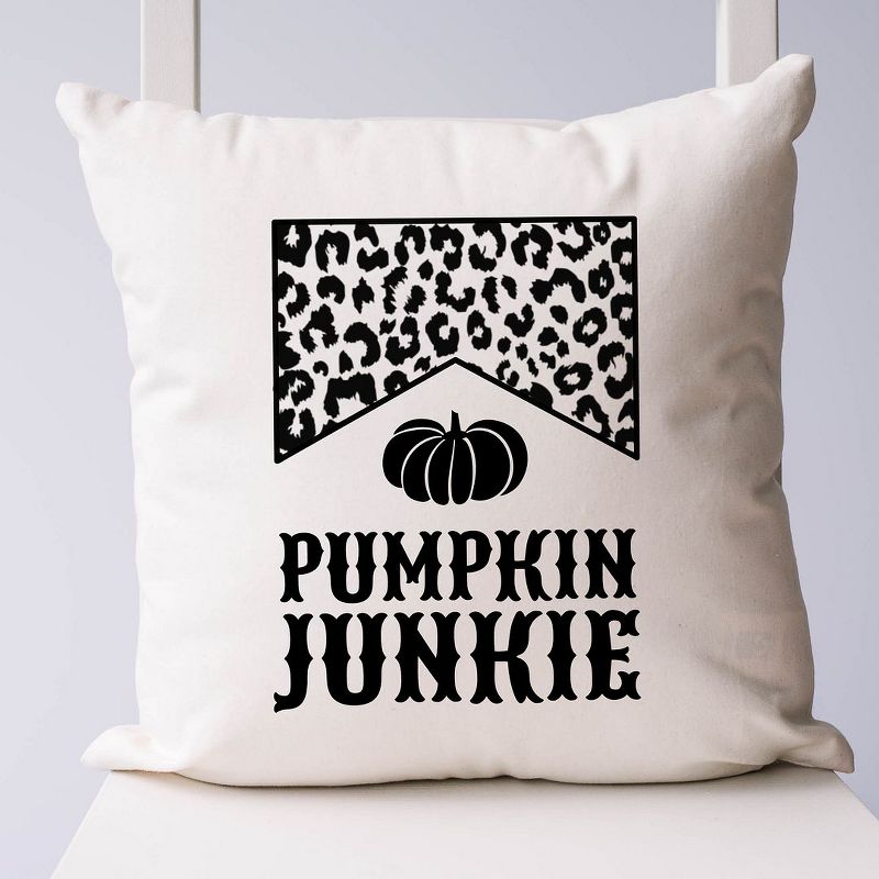 City Creek Prints Leopard Pumpkin Junkie Canvas Pillow Cover - Natural, 1 of 3