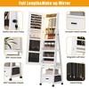 WhizMax 360° Swivel Jewelry Cabinet with LED Lights, Rotatable Full Length Mirror, Lockable Standing Jewelry Storage with Drawer and Wheels - 4 of 4