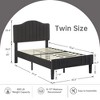 VECELO Bed Frame, Upholstered Platform Bed with Soft Teddy Fabric Adjustable Headboard, Beige/Gray - 3 of 4
