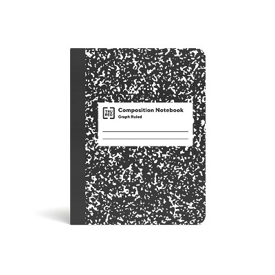 Staples Composition Notebook 9.75" x 7.5" Graph Ruled 100 Sh. Black 892281
