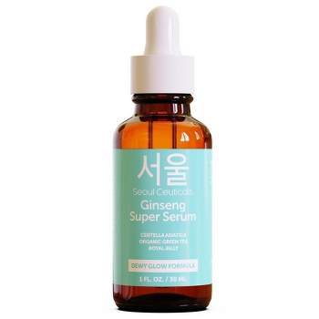 Seoul Ceuticals Korean Skin Care Ginseng Hydrating Serum - Korean Beauty Skincare Green Tea Glow Serum - K Beauty Skin Care Contains Centella, 1oz