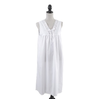 Saro Lifestyle Long Nightgown With Embroidered Design : Target